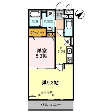 アンクレージュ(2K/2階)の間取り写真