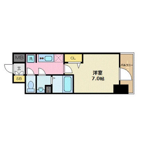 プレサンス広島中央(1K/9階)の間取り写真