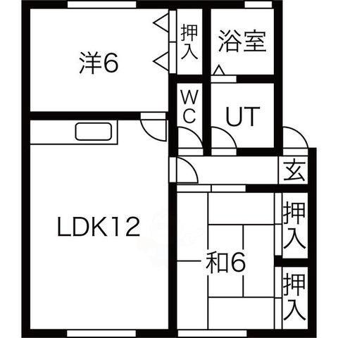 ボンヌシェール矢倉 B棟(2LDK/2階)の間取り写真