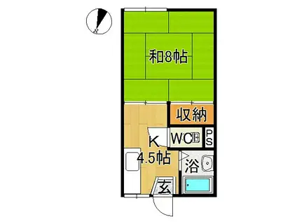 シャトルくどう(1K/1階)の間取り写真