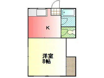 清水コーポ3(1K/1階)の間取り写真