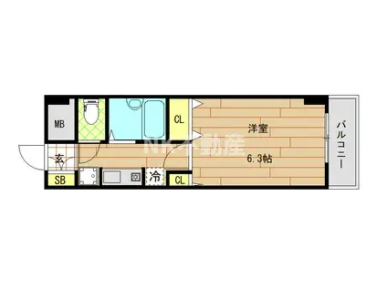 オークハイツ (1K/7階)の間取り写真