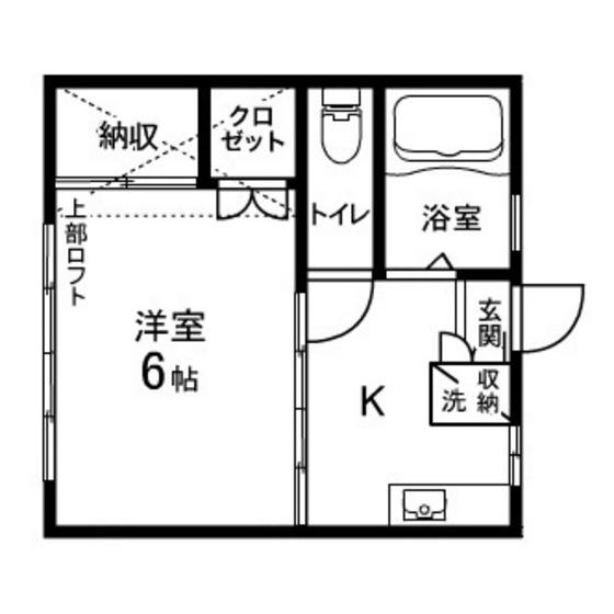 フレッシュハイツ北仙台(1K/2階)の間取り写真