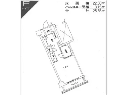 藤和大名コープ(ワンルーム/5階)の間取り写真