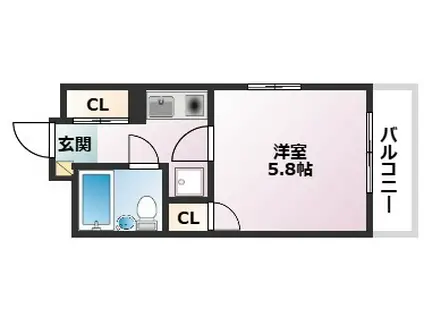 藤和シティコープ本山(1K/4階)の間取り写真