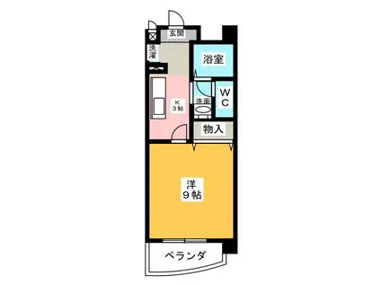 パレドールKONISHI(1K/5階)の間取り写真