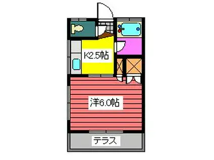 赤羽ハイツ(1K/1階)の間取り写真