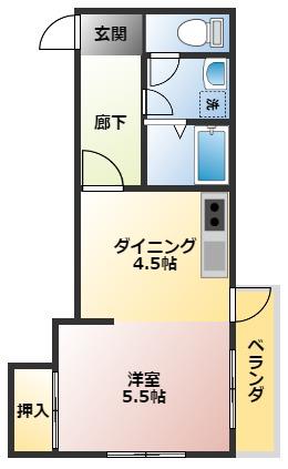 エクシード近見(1DK/3階)の間取り写真