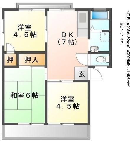 エクセレントハイツ(3DK/2階)の間取り写真