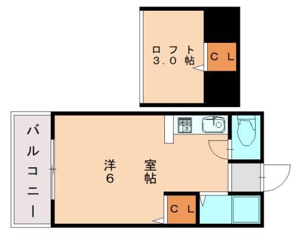 グレイス美和台(ワンルーム/2階)の間取り写真