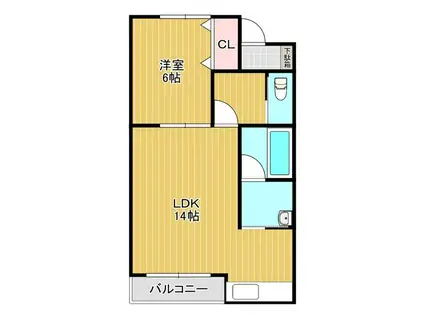 スコットハウス(1LDK/2階)の間取り写真
