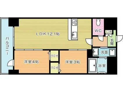 THE KYO ーザ・京ー(1SLDK/9階)の間取り写真