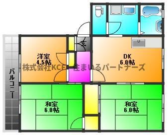 フロイント長門石(3DK/1階)の間取り写真