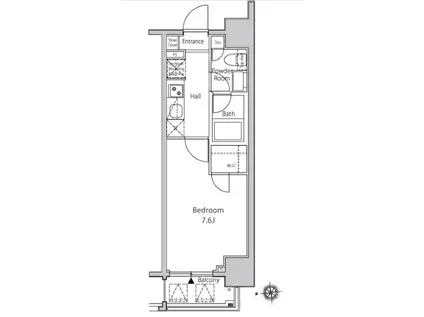 カーサスプレンディッド新宿御苑(1K/8階)の間取り写真