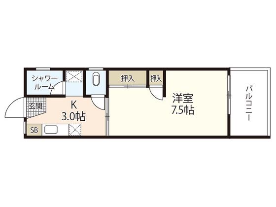 寿栄ビル6(1K/1階)の間取り写真