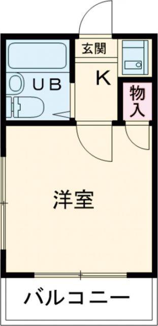 ユトリロ末広通(1K/2階)の間取り写真