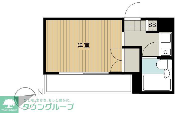 パステル相模原(1K/4階)の間取り写真