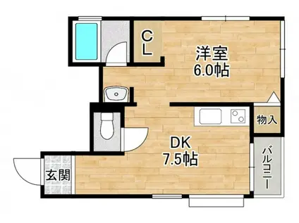 イマイハウス(1LDK/1階)の間取り写真