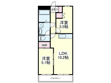 サニーデイズハイム(2LDK/1階)の間取り写真