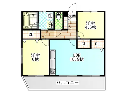 ロッキーホーム成田(2LDK/3階)の間取り写真
