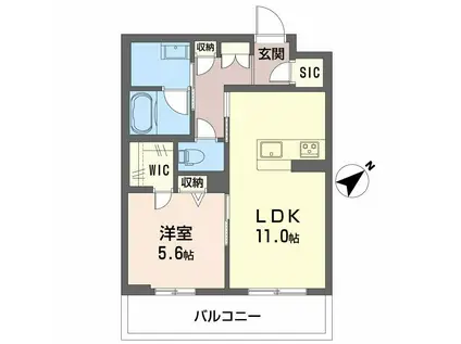 サウザンド和泉(1LDK/4階)の間取り写真
