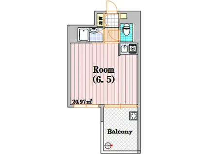 サンキャドマス南堀江(ワンルーム/4階)の間取り写真