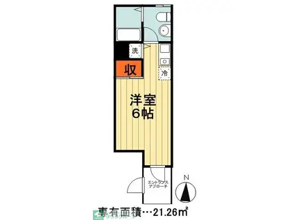 RIGATO F(ワンルーム/1階)の間取り写真