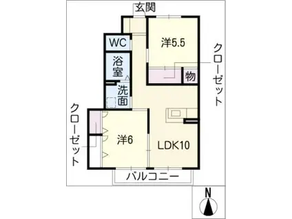 シャーメゾン北一色(2LDK/1階)の間取り写真