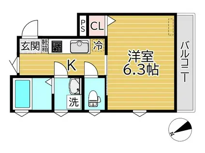 M・H駅前館(1K/1階)の間取り写真