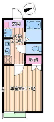 HOKUSAI345(1K/1階)の間取り写真