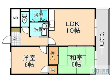 アランチア(2LDK/2階)の間取り写真