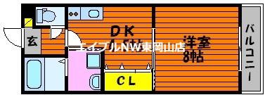 クルーズイン(1DK/3階)の間取り写真