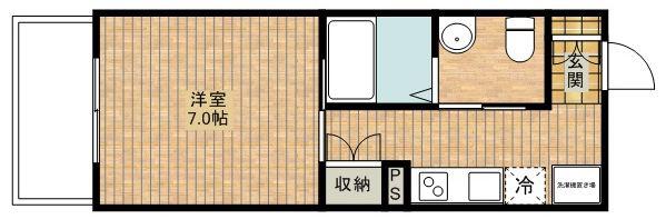 セントラーレ新城(1K/6階)の間取り写真
