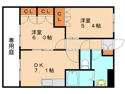 CENTURY椿A(2DK/1階)の間取り写真