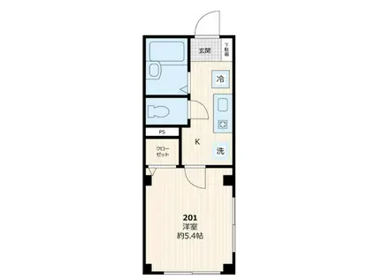 Kハウス(1K/2階)の間取り写真