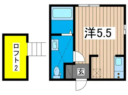 GATE LAGOON 戸塚町(ワンルーム/2階)の間取り写真