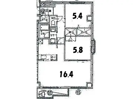 アクアトピア豊平(2LDK/5階)の間取り写真