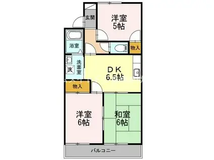 フレグランス三ツ相C棟(3DK/2階)の間取り写真