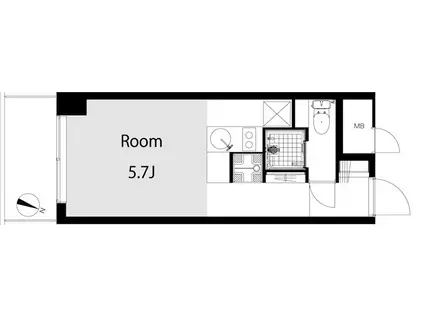 ライオンズマンション中野東(ワンルーム/5階)の間取り写真