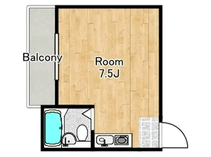 アミティー大正(ワンルーム/4階)の間取り写真