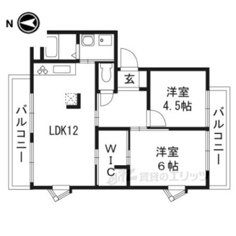 ドミールカンザカ(2LDK/2階)の間取り写真