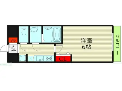 プレサンスOSAKA東中本エジデル(1K/5階)の間取り写真