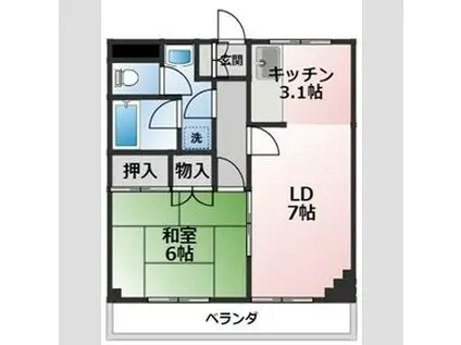ラヴェールエスポアIII(1LDK/1階)の間取り写真