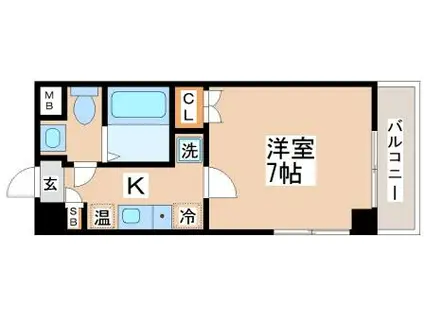 スカイヒル名谷(1K/3階)の間取り写真