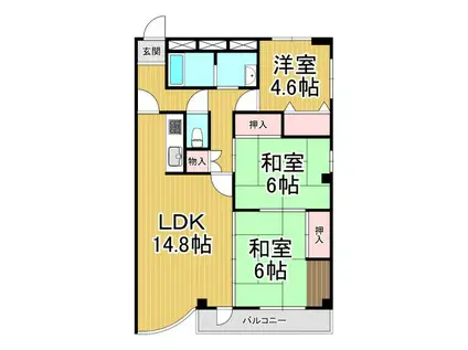 エムテ甲子園(3LDK/3階)の間取り写真