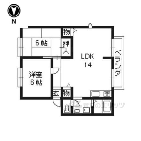 ウィンディア広野(2LDK/1階)の間取り写真