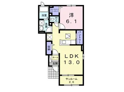 ANGE(1LDK/1階)の間取り写真