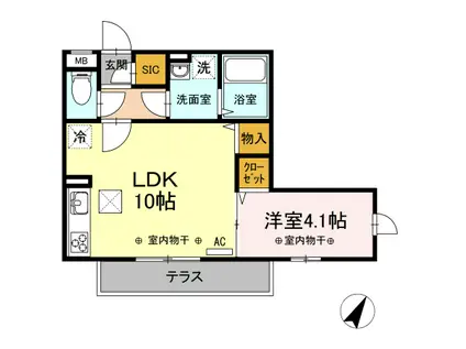 グレースヒルズ(1LDK/2階)の間取り写真