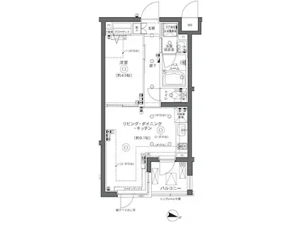 ZOOM中野坂上(1LDK/3階)の間取り写真