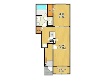 サンライズIII(1LDK/1階)の間取り写真